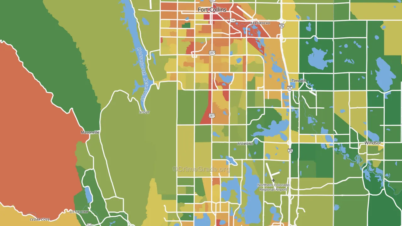 Larimer County, CO Map of Assault Rates