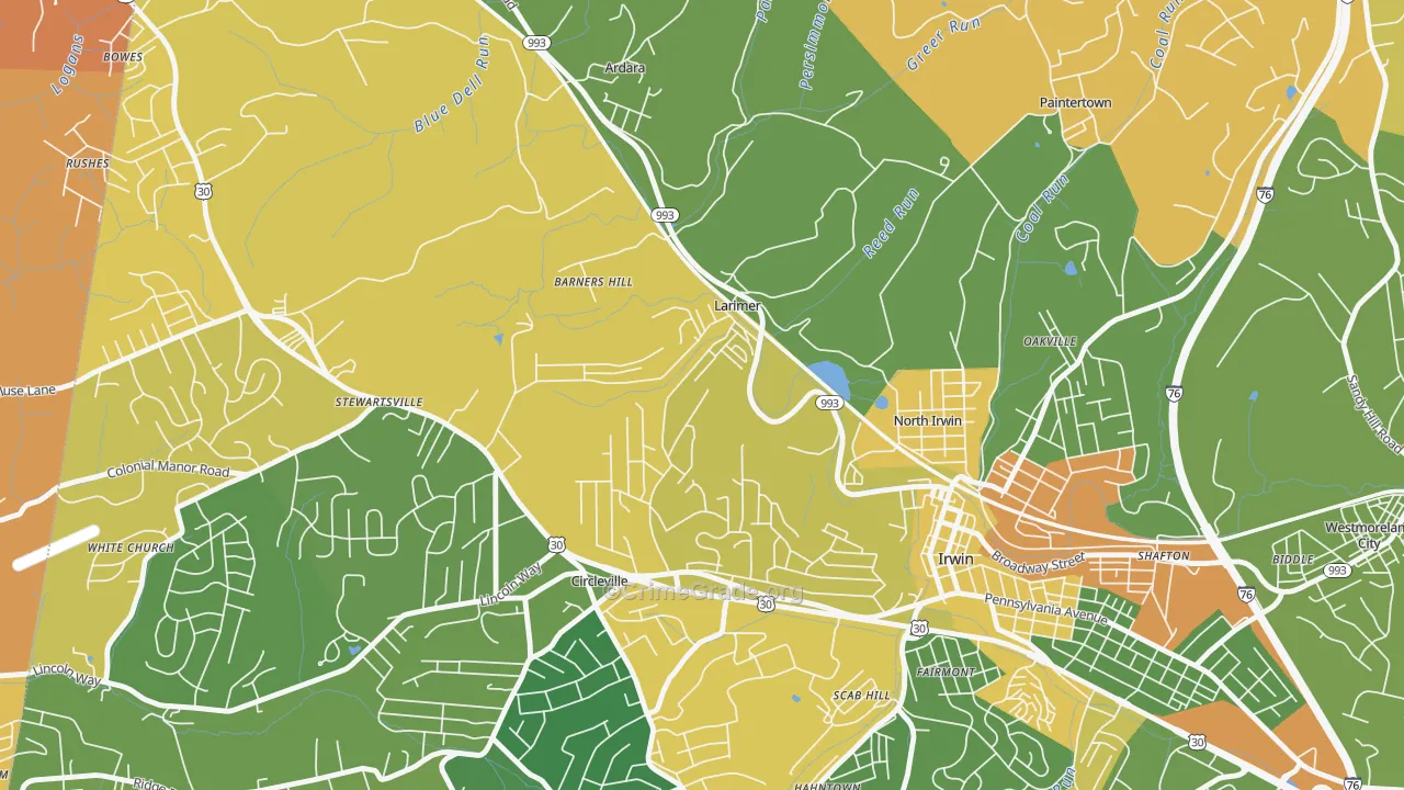 Larimer, PA Map of Assault Rates