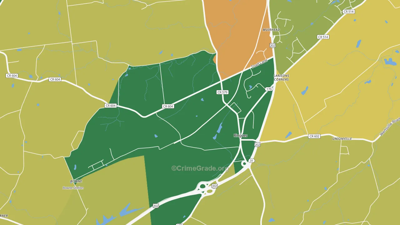 Larisons Corner, NJ Map of Assault Rates