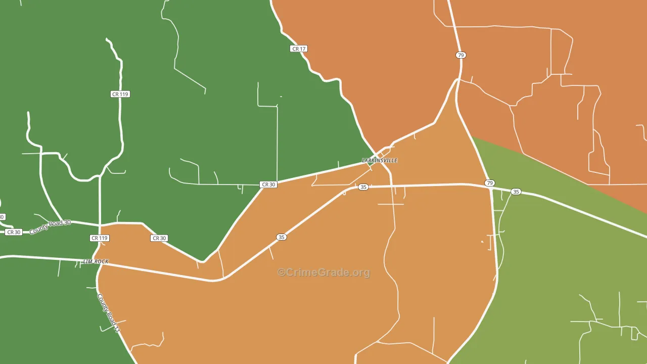 Larkinsville, AL Map of Assault Rates