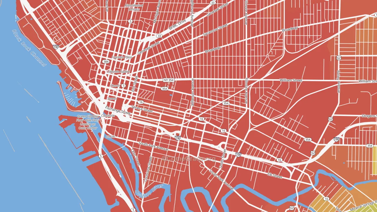 Larkinville, Buffalo, NY Map of Assault Rates
