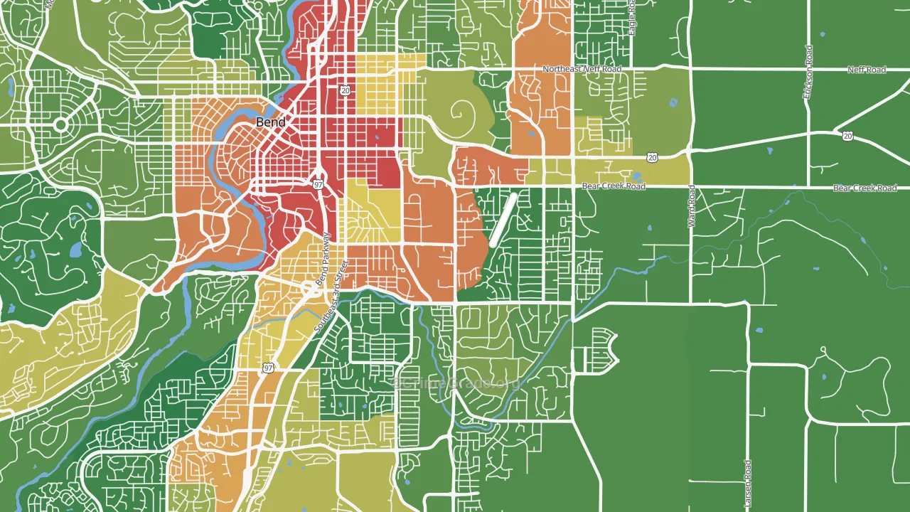 Larkspur, Bend, OR Map of Assault Rates
