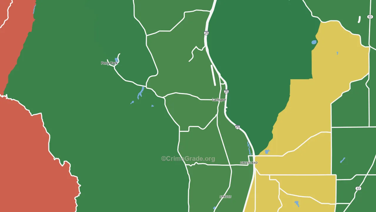 Larkspur, CO Map of Assault Rates