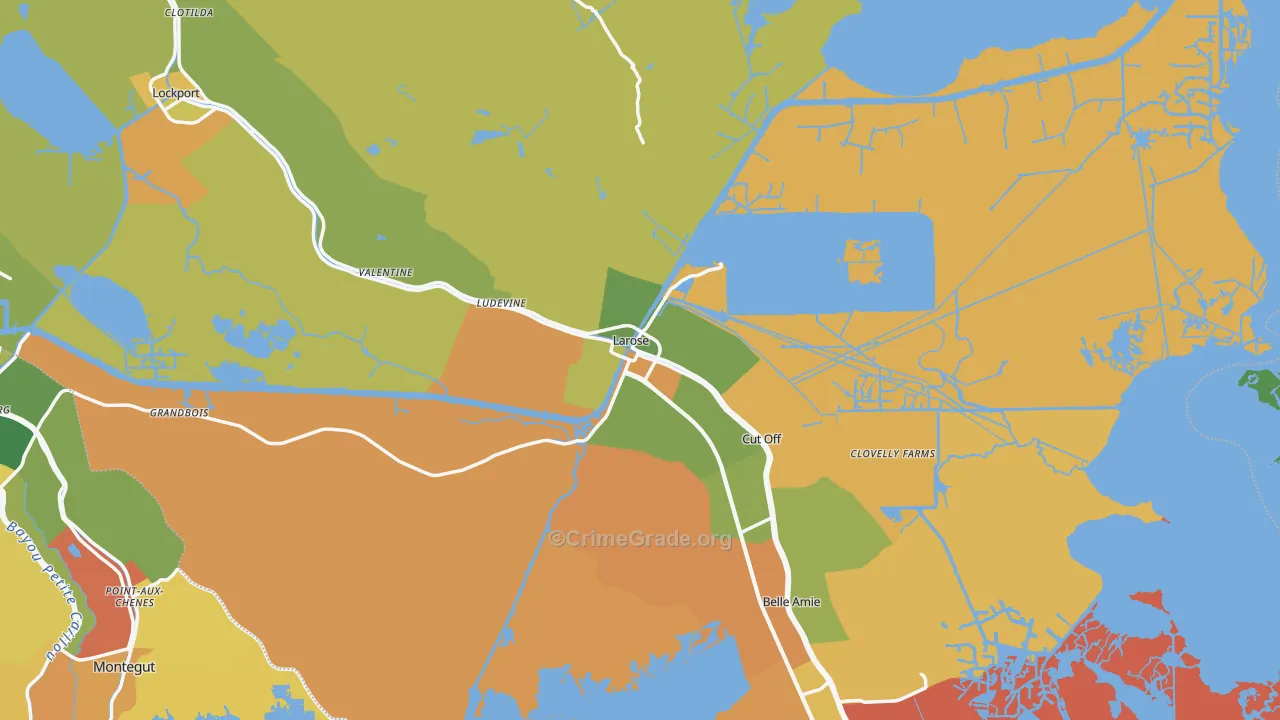 Larose, LA Map of Assault Rates