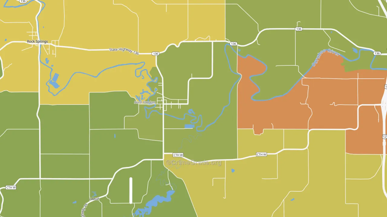 LaRue, WI Map of Assault Rates