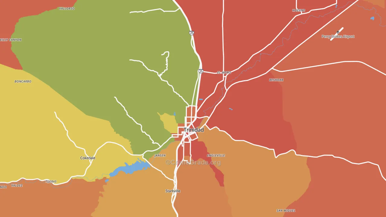 Las Animas County, CO Map of Assault Rates