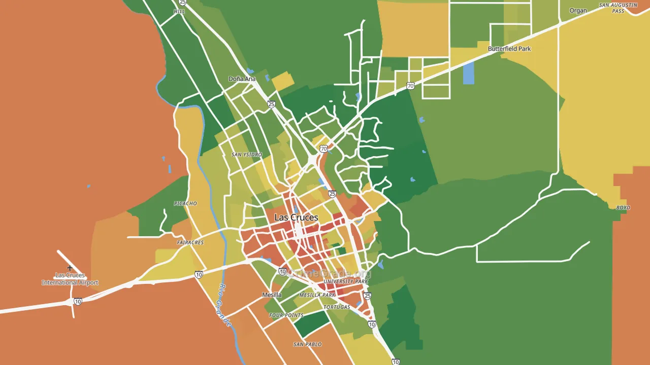 Las Cruces, NM Map of Assault Rates