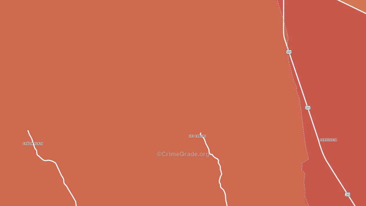 Las Tablas, NM Map of Assault Rates