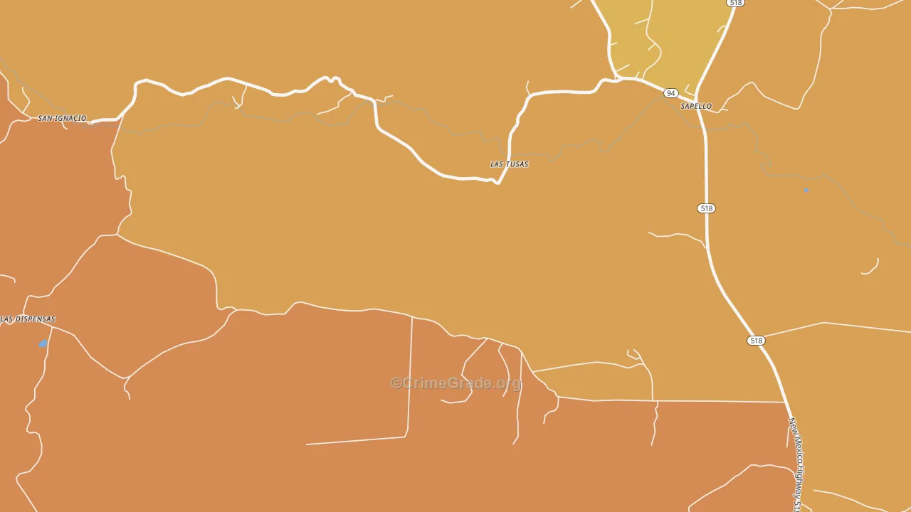 Las Tusas, NM Map of Assault Rates