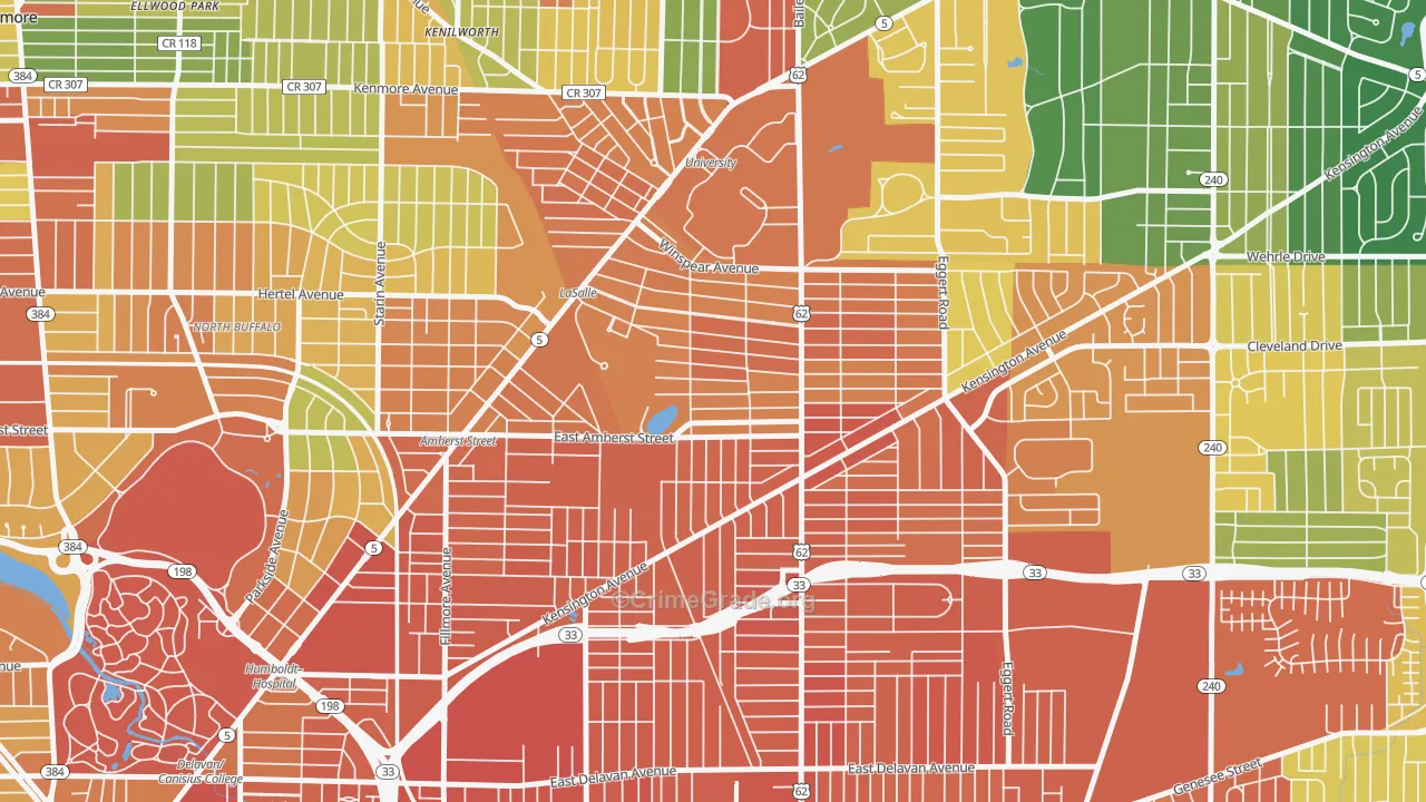 Lasalle, Buffalo, NY Map of Assault Rates