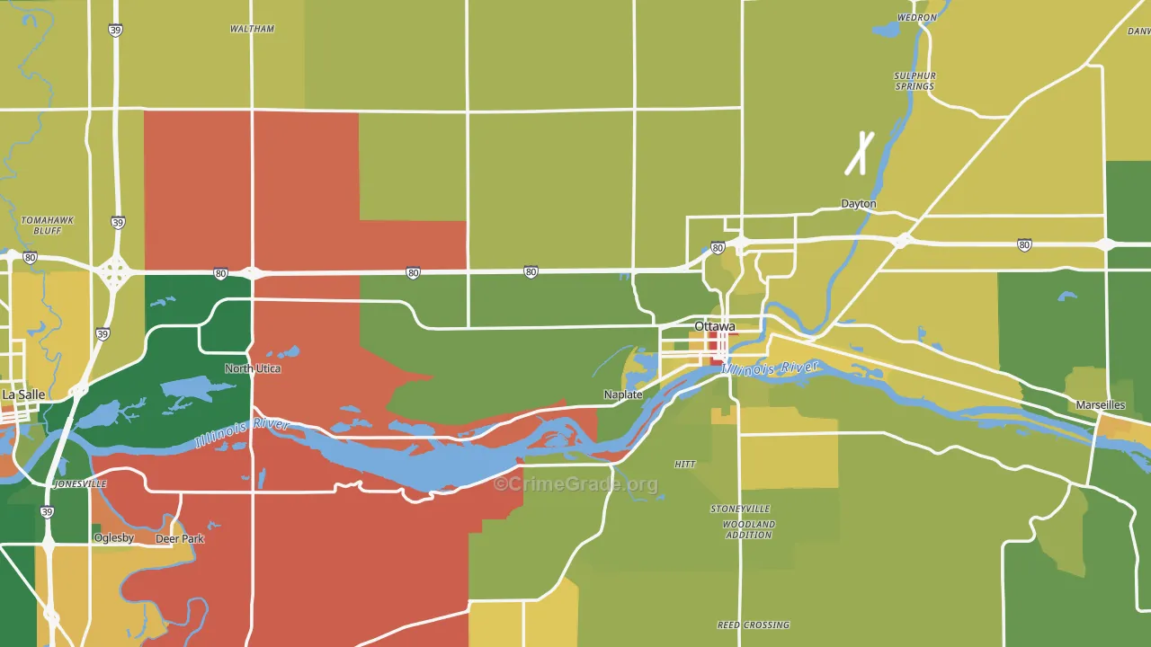 LaSalle County, IL Map of Assault Rates