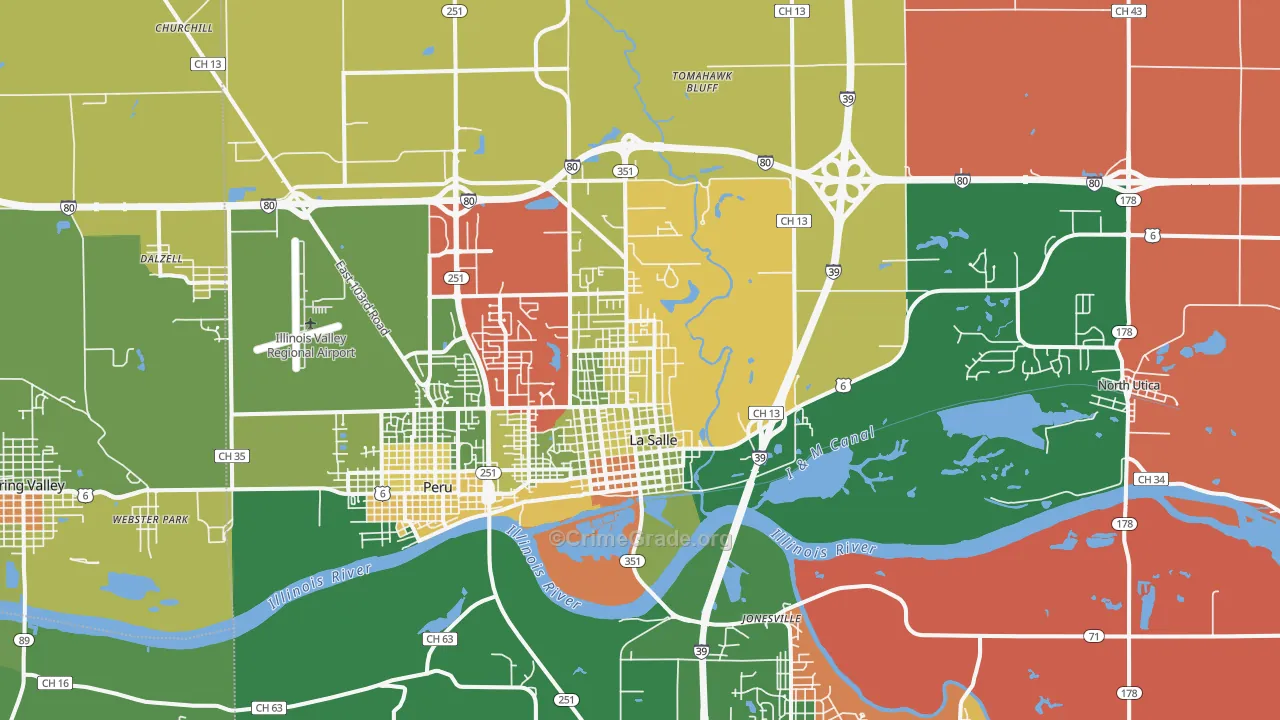 Lasalle, IL Map of Assault Rates
