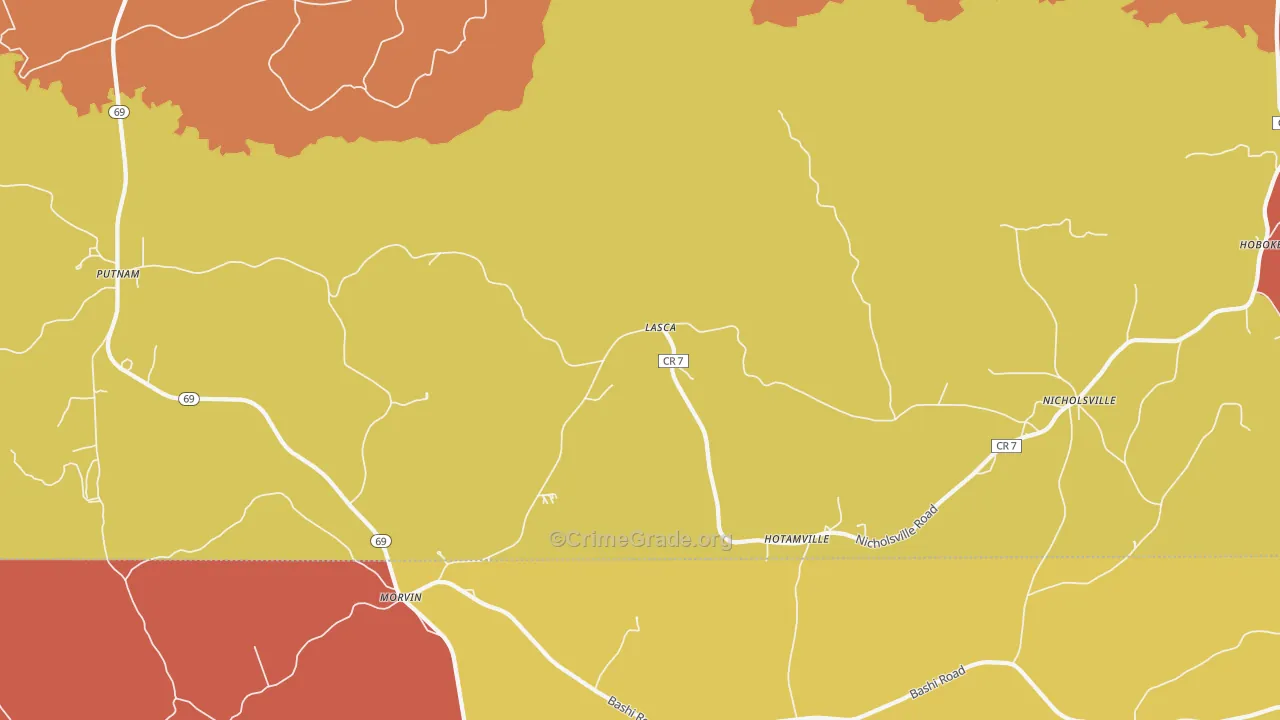 Lasca, AL Map of Assault Rates