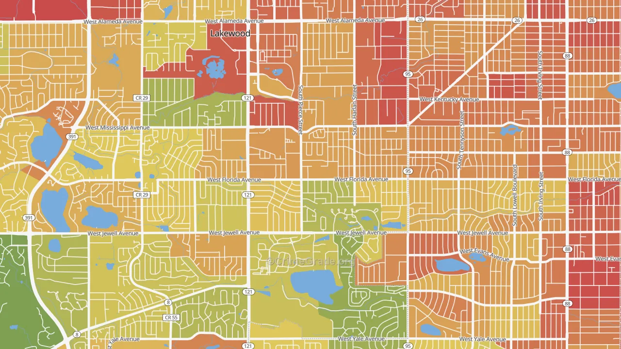 Lasley, Lakewood, CO Map of Assault Rates