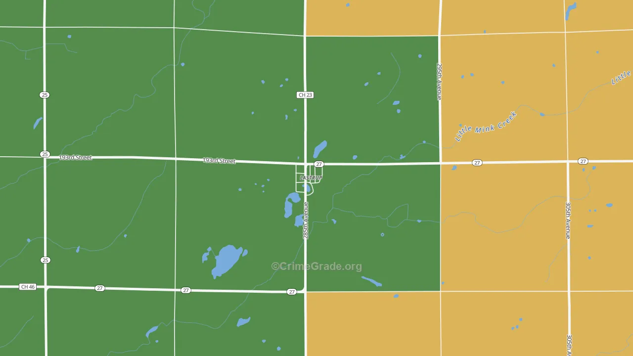 Lastrup, MN Map of Assault Rates