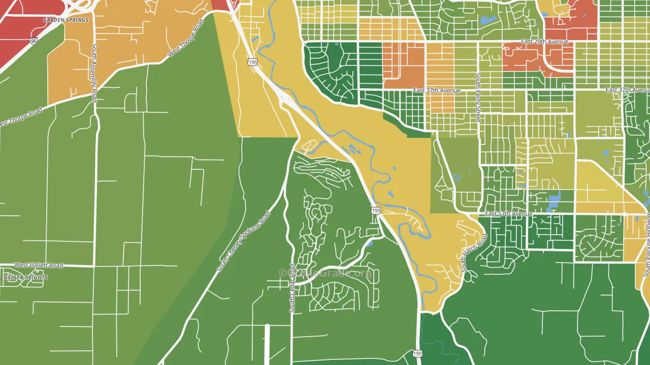 Latah Valley, Spokane, WA Map of Assault Rates