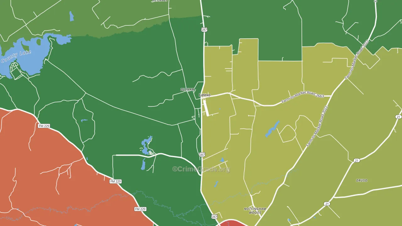 Latexo, TX Map of Assault Rates
