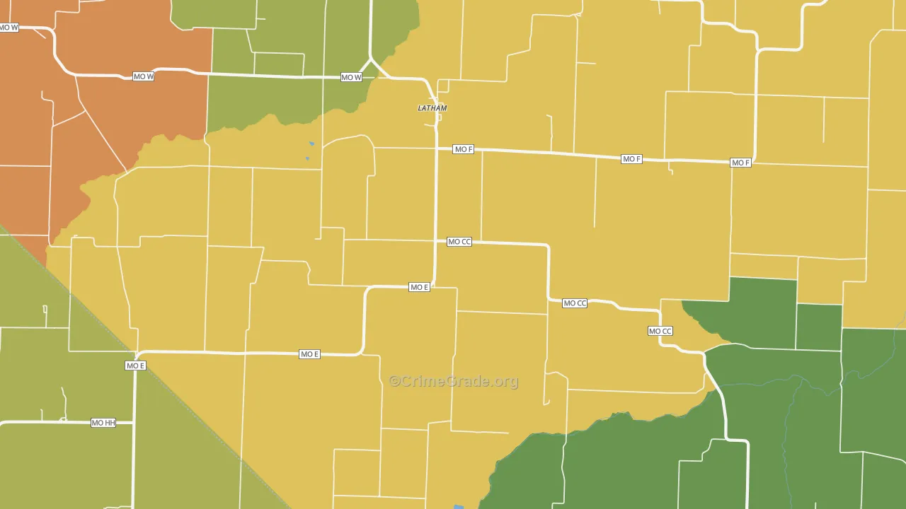 Latham, MO Map of Assault Rates