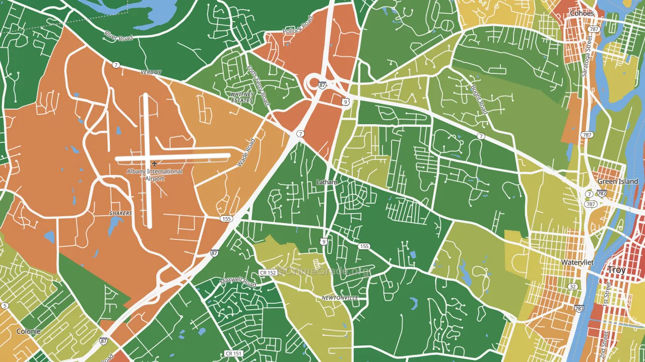 Latham, NY Map of Assault Rates