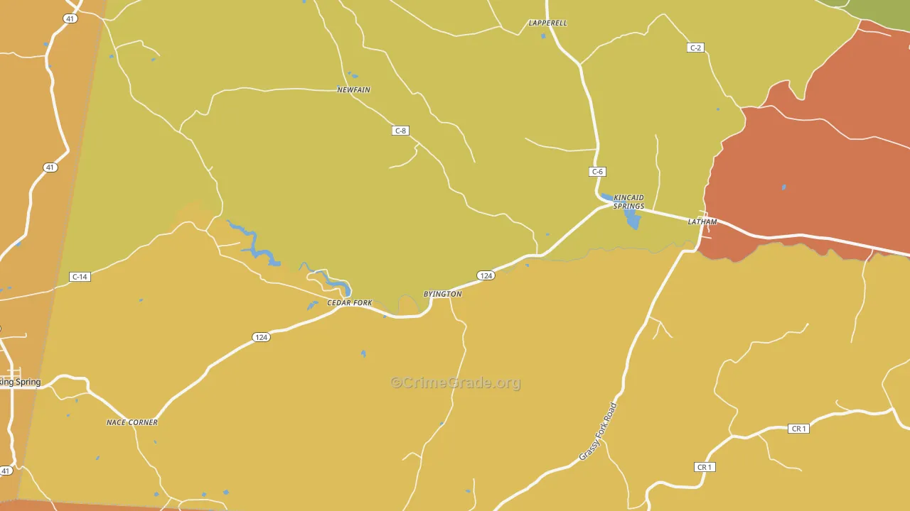 Latham, OH Map of Assault Rates