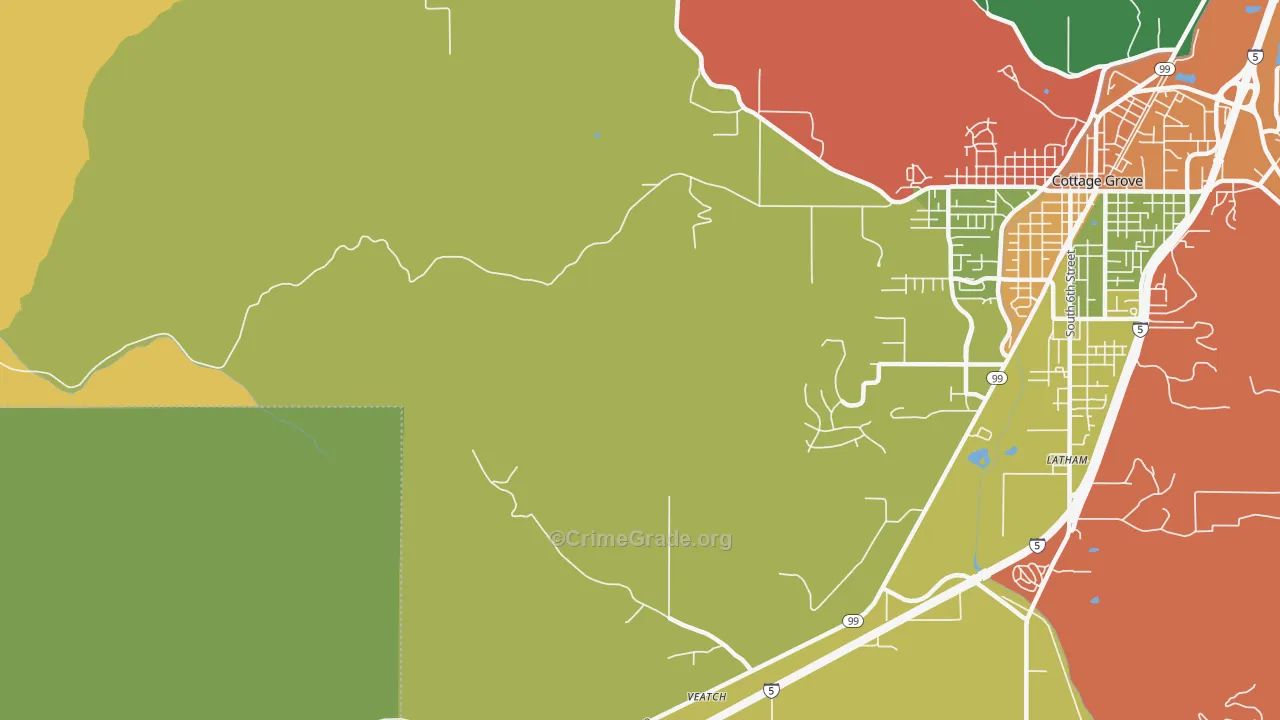 Latham, OR Map of Assault Rates