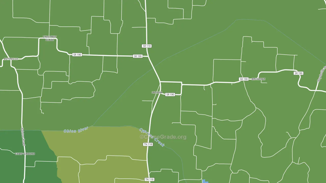 Latham, TN Map of Assault Rates