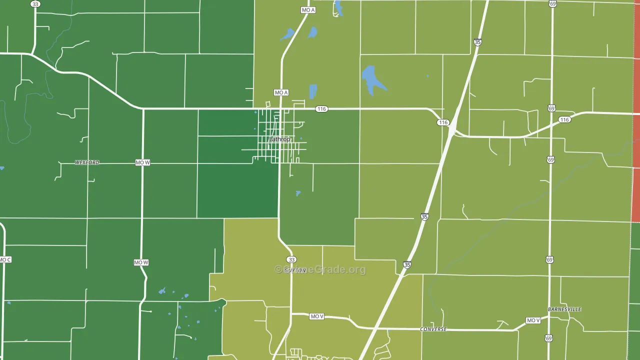 Lathrop, MO Map of Assault Rates