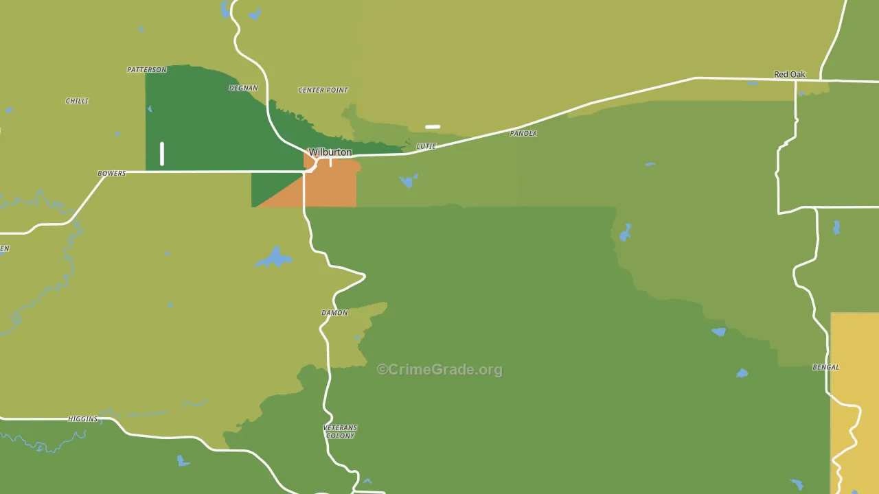 Latimer County, OK Map of Assault Rates