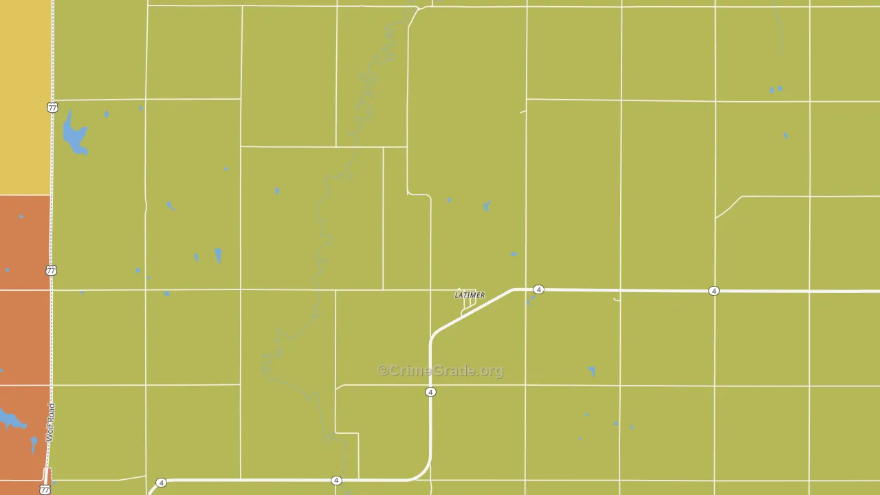 Latimer, KS Map of Assault Rates