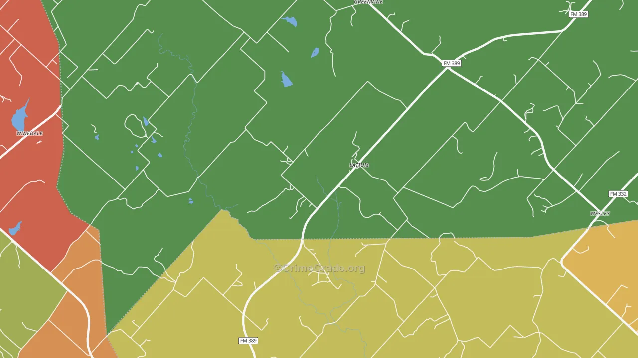 Latium, TX Map of Assault Rates