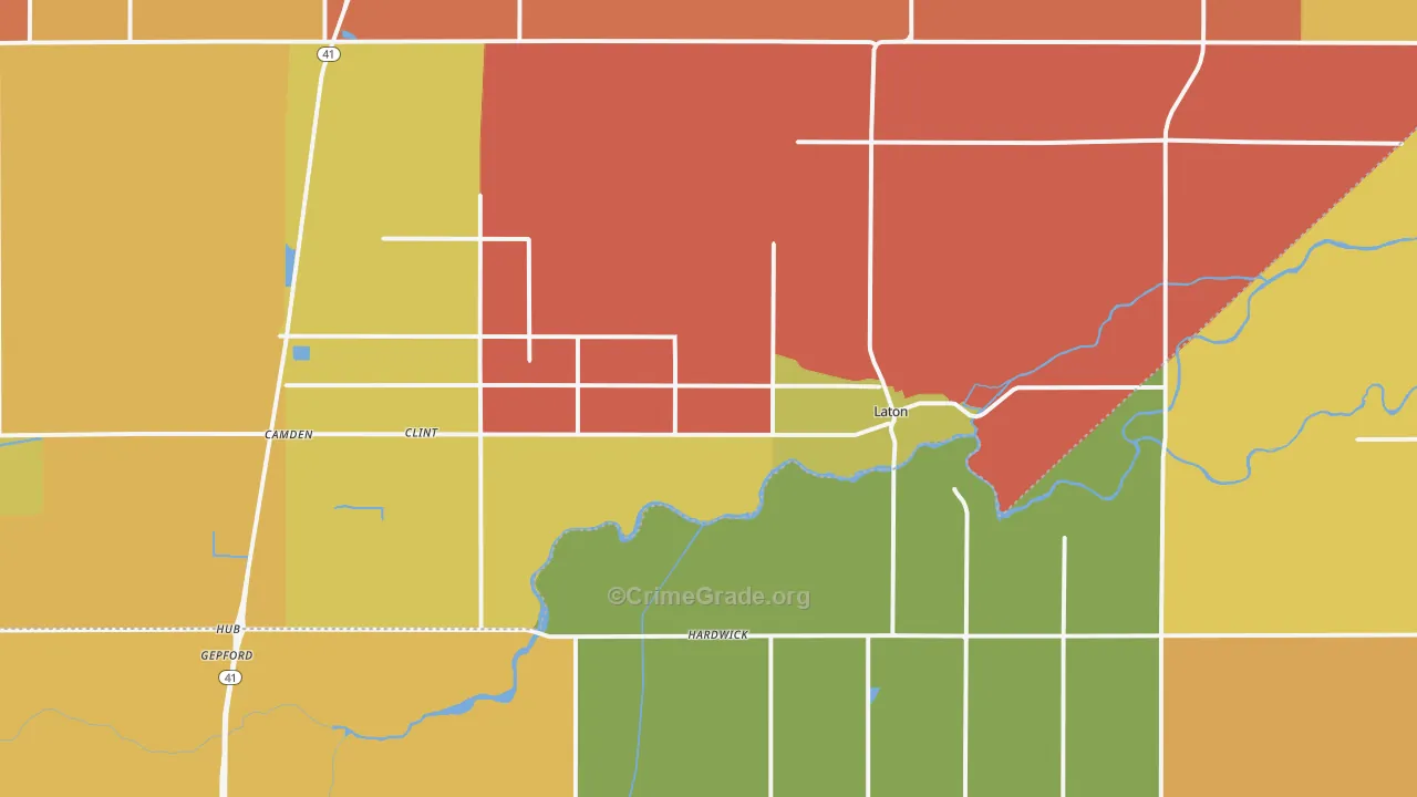 Laton, CA Map of Assault Rates