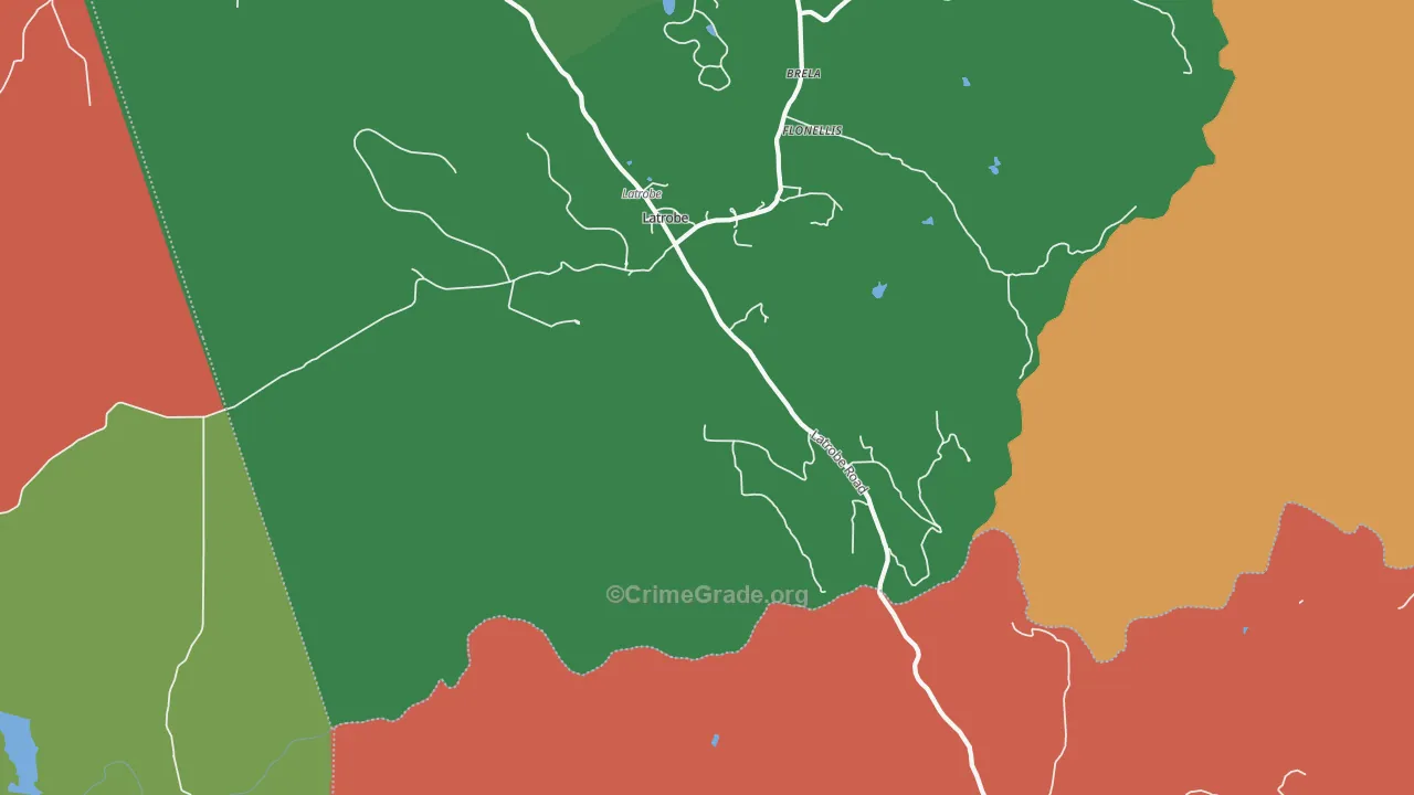 Latrobe, CA Map of Assault Rates