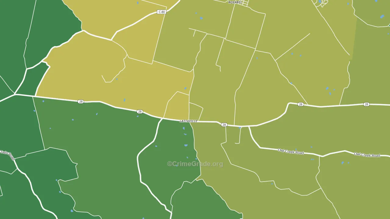Lattasville, OH Map of Assault Rates