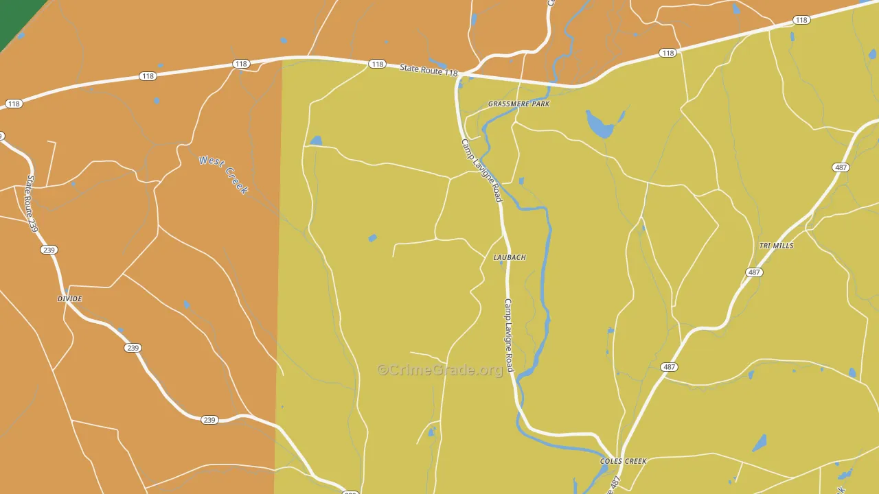 Laubachs, PA Map of Assault Rates