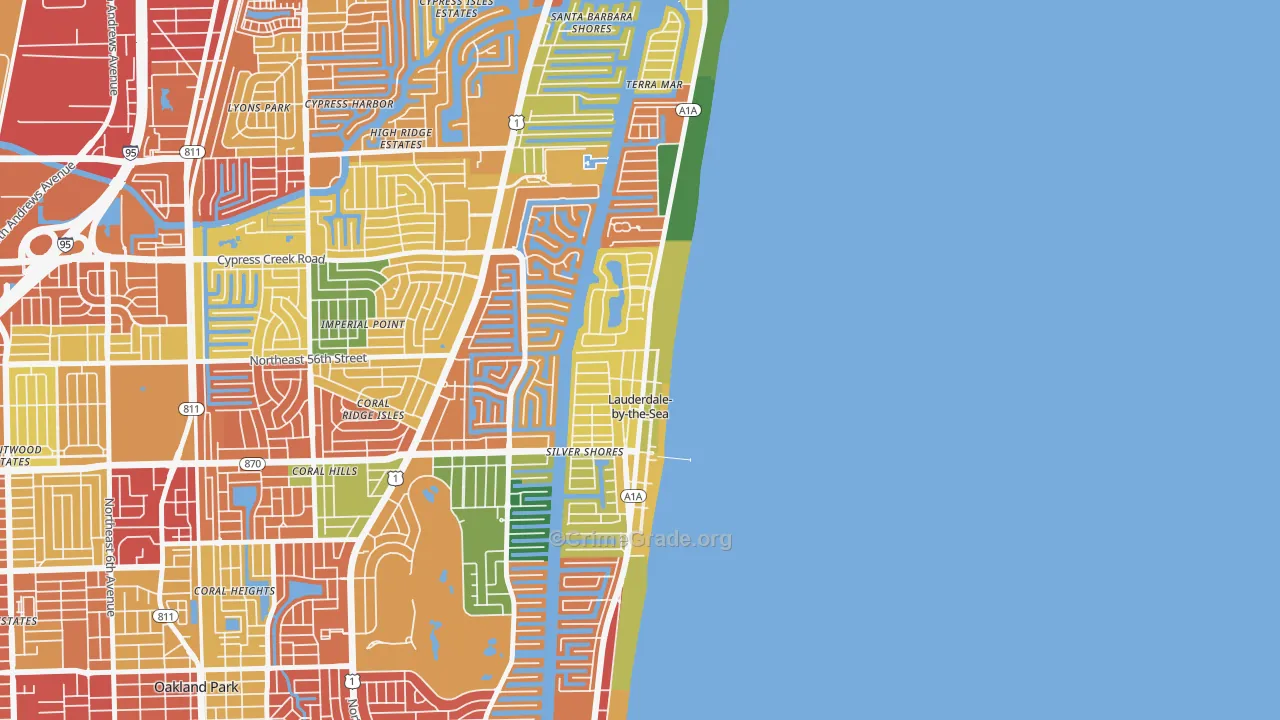 Lauderdale-by-the-Sea, FL Map of Assault Rates