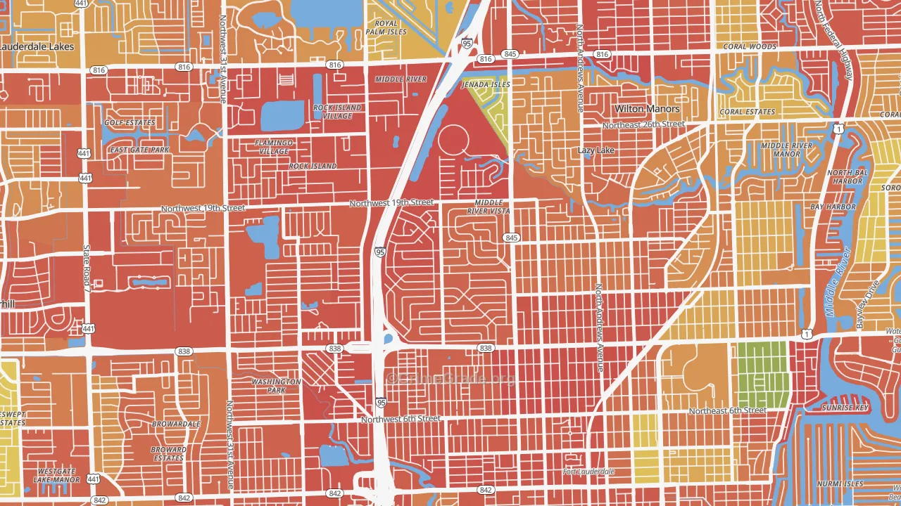 Lauderdale Manors, Fort Lauderdale, FL Map of Assault Rates