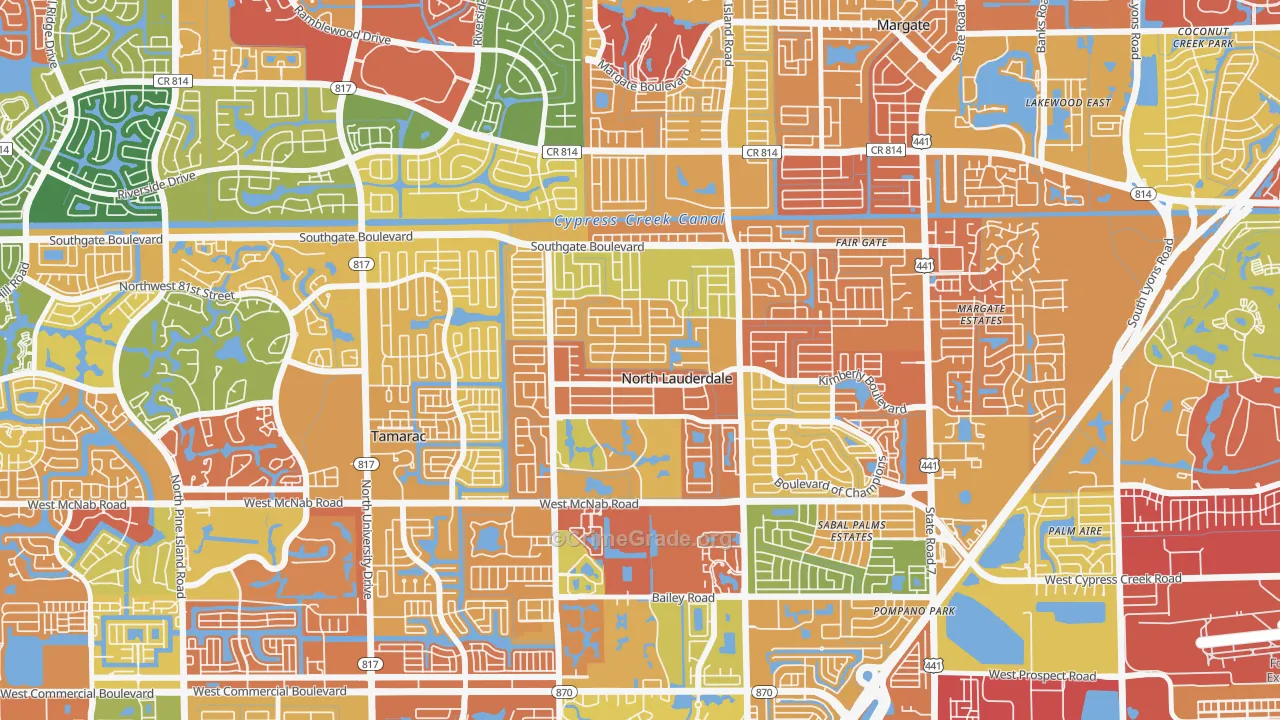 Lauderdale North Park, North Lauderdale, FL Map of Assault Rates
