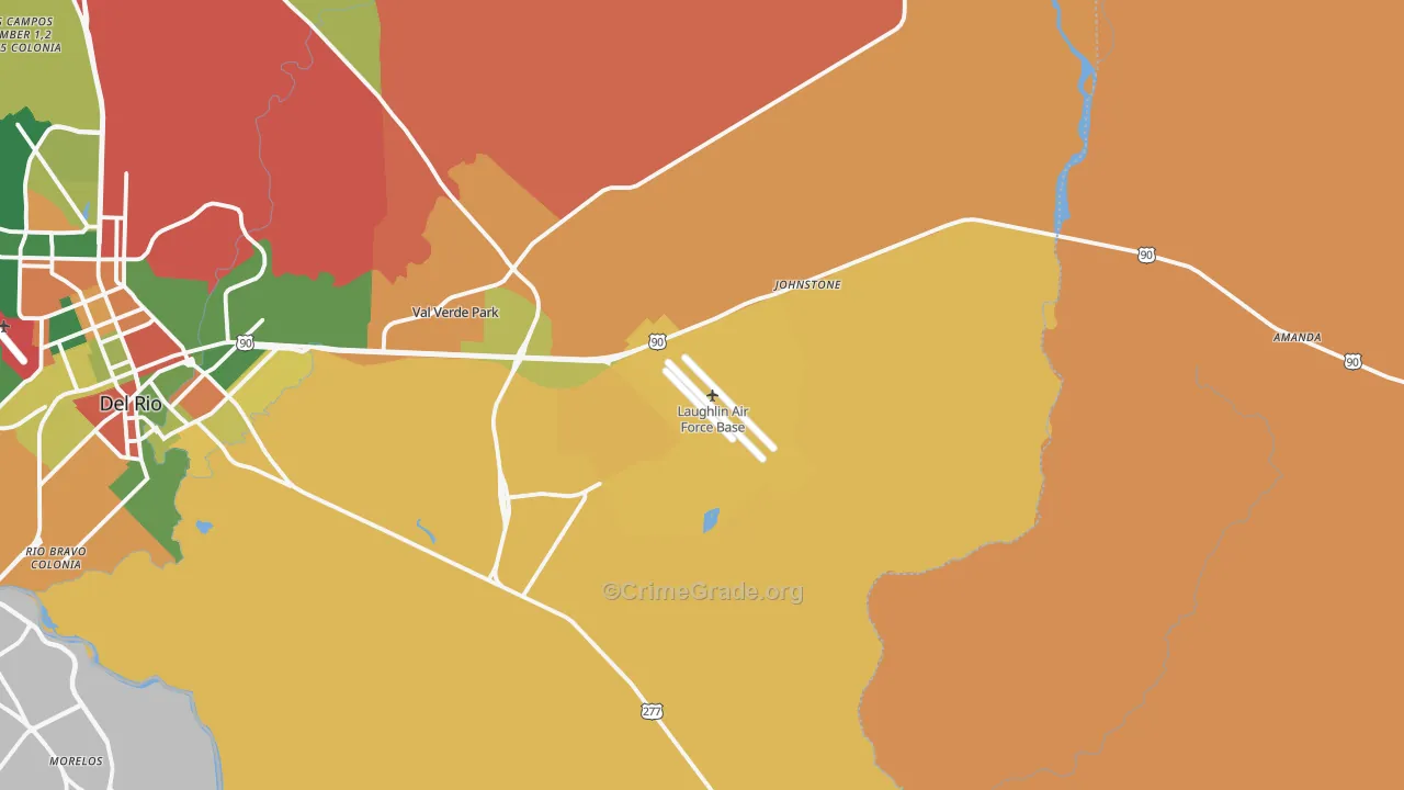 Laughlin A F B, TX Map of Assault Rates