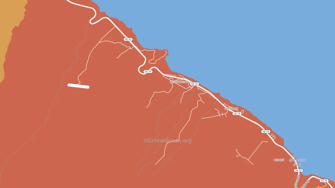 Laupahoehoe, HI Map of Assault Rates