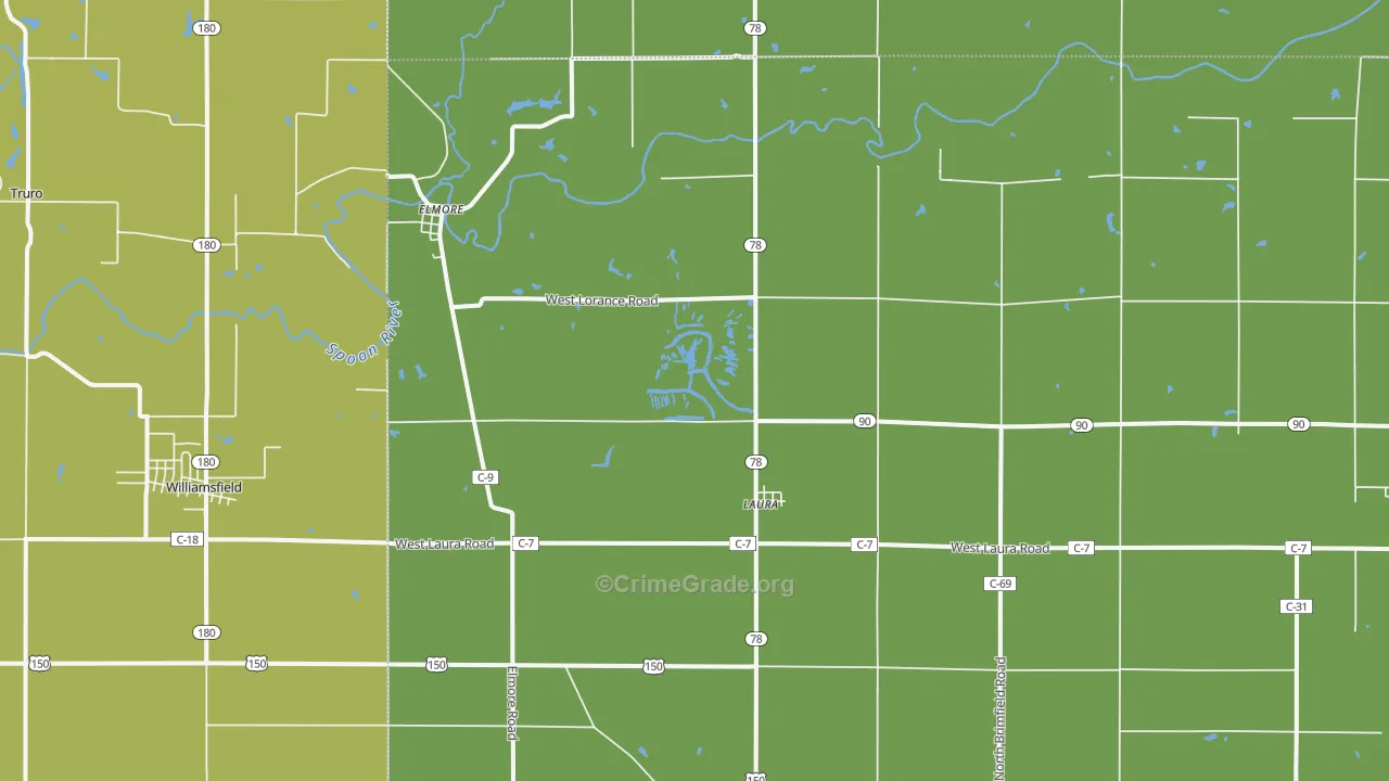 Laura, IL Map of Assault Rates