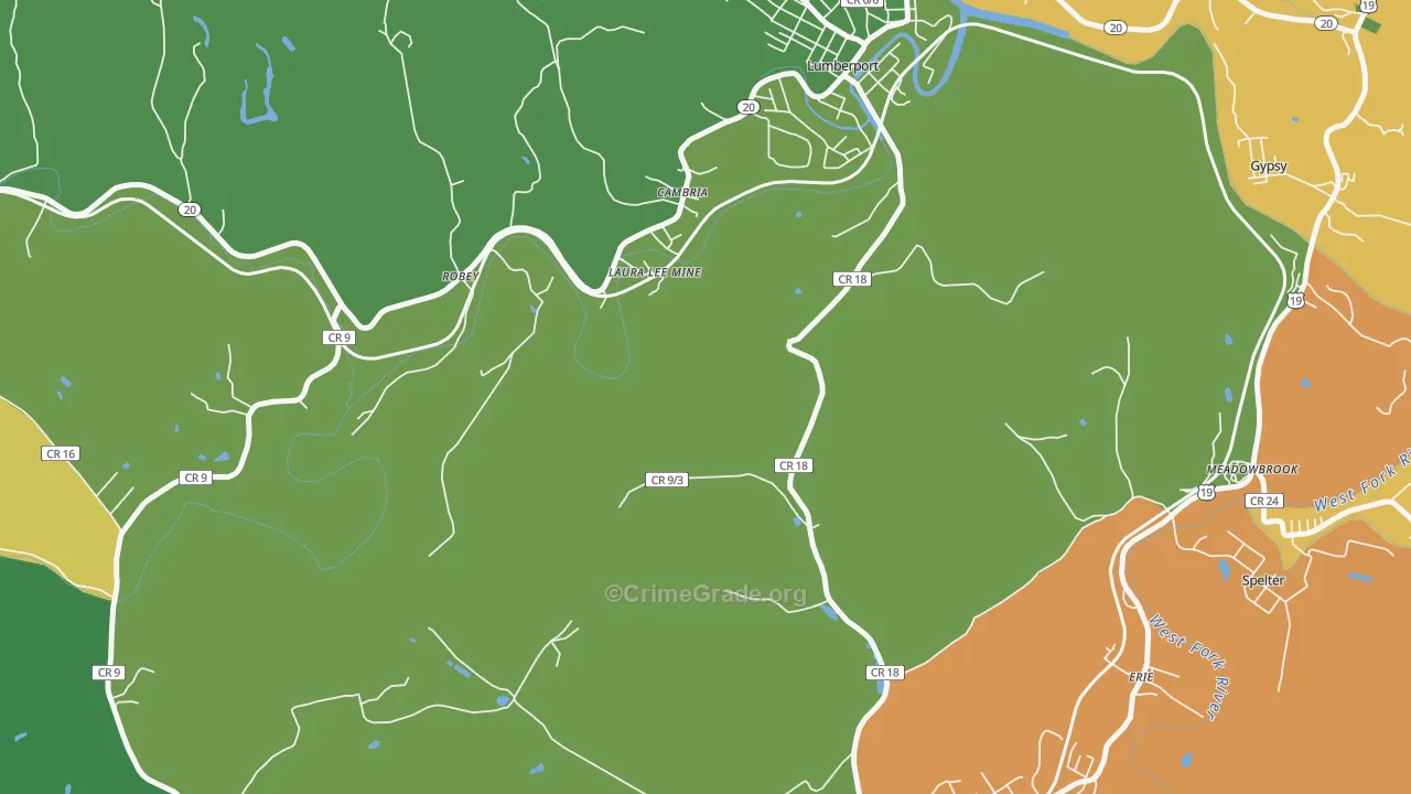 Laura Lee Mine, WV Map of Assault Rates