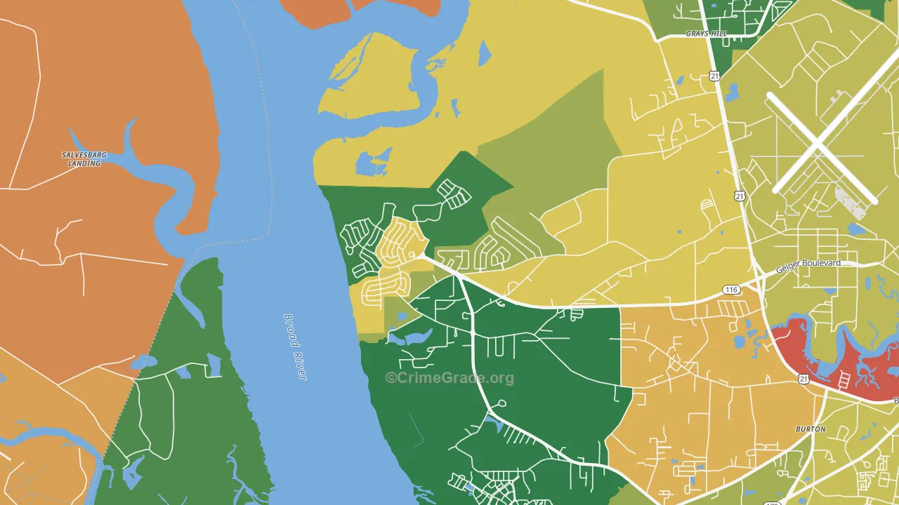 Laurel Bay, SC Map of Assault Rates