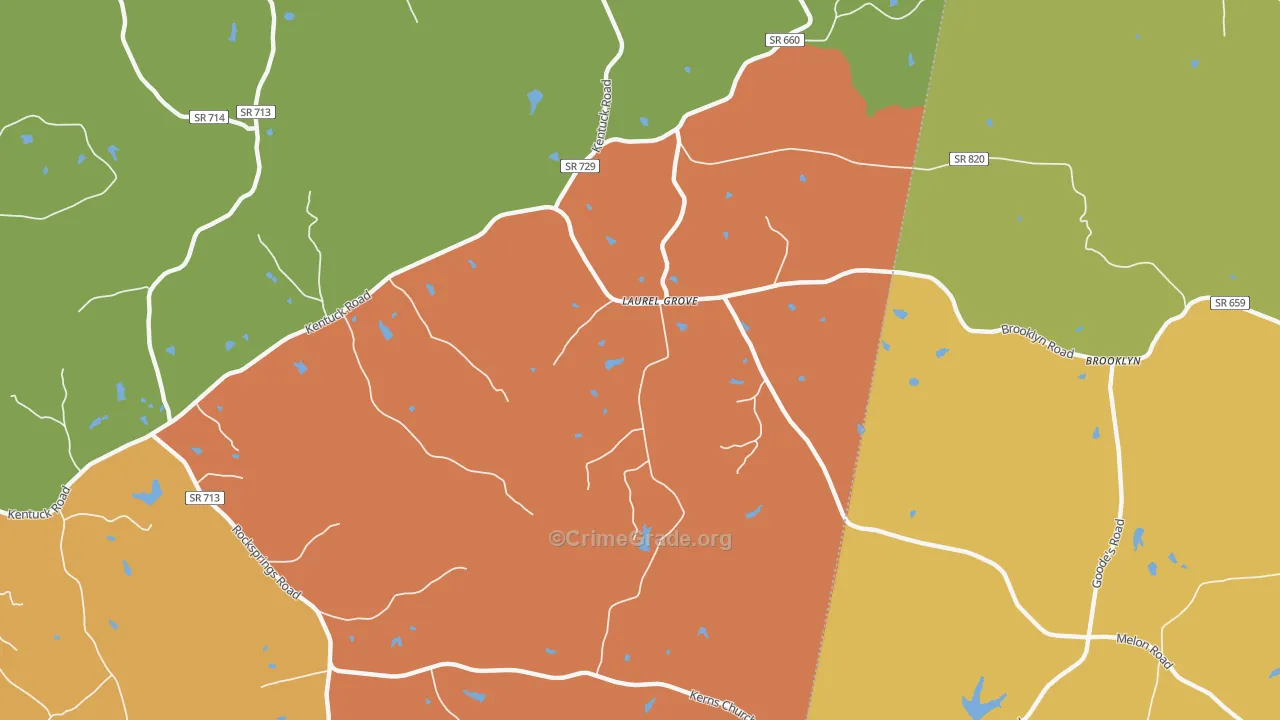 Laurel Grove, VA Map of Assault Rates