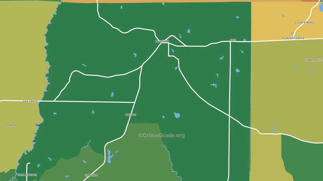 Laurel Hill, FL Map of Assault Rates