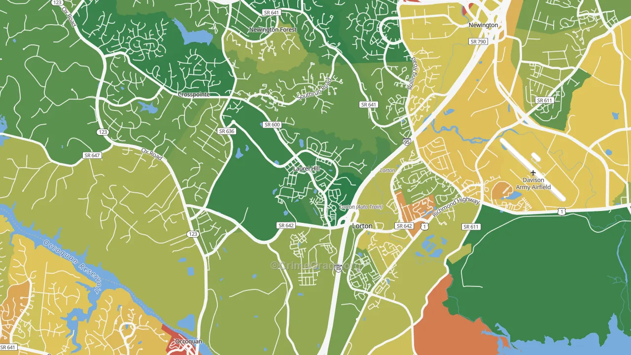 Laurel Hill, VA Map of Assault Rates