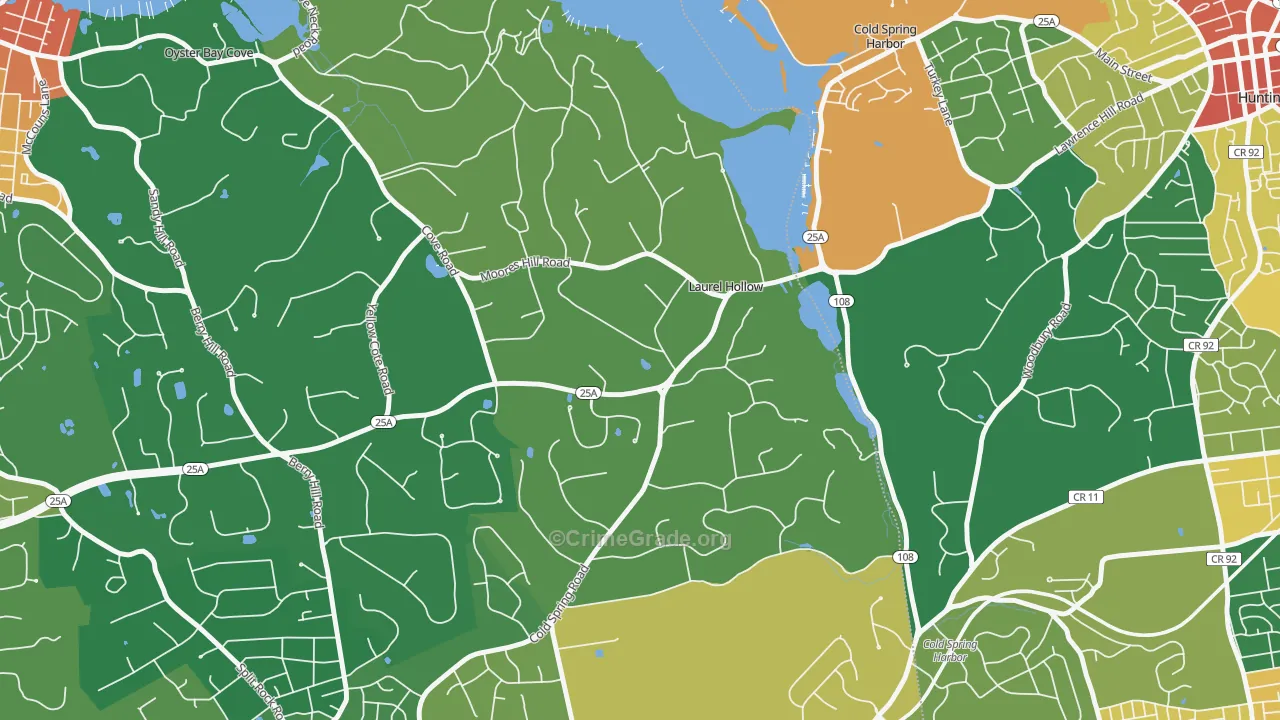 Laurel Hollow, NY Map of Assault Rates