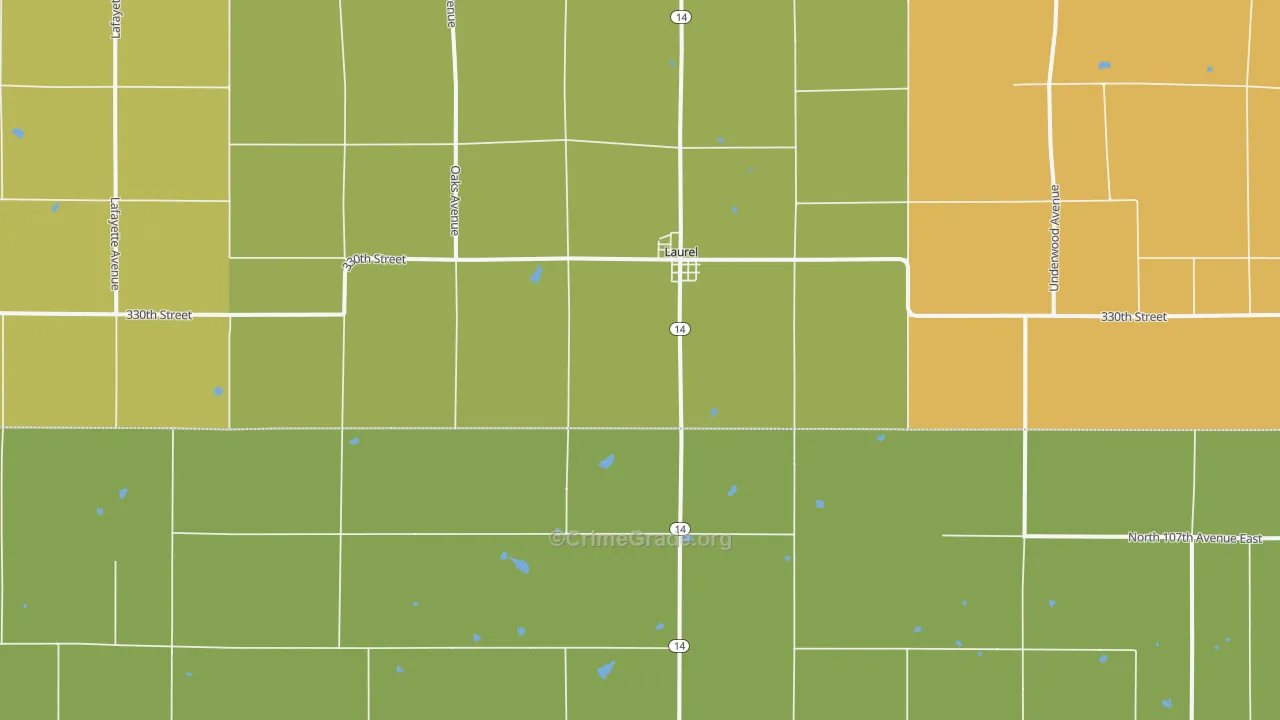 Laurel, IA Map of Assault Rates