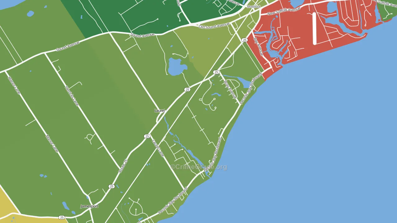 Laurel, NY Map of Assault Rates