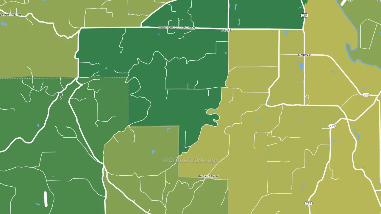 Laurel, OR Map of Assault Rates