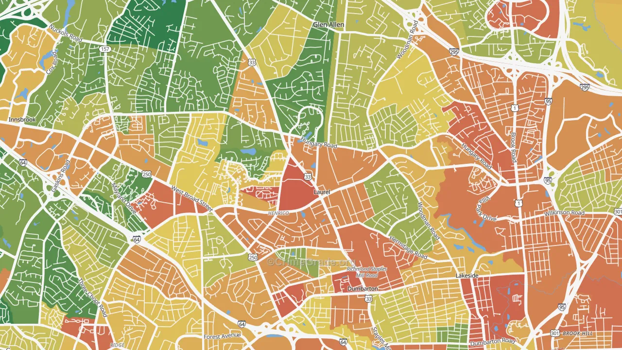 Laurel, VA Map of Assault Rates